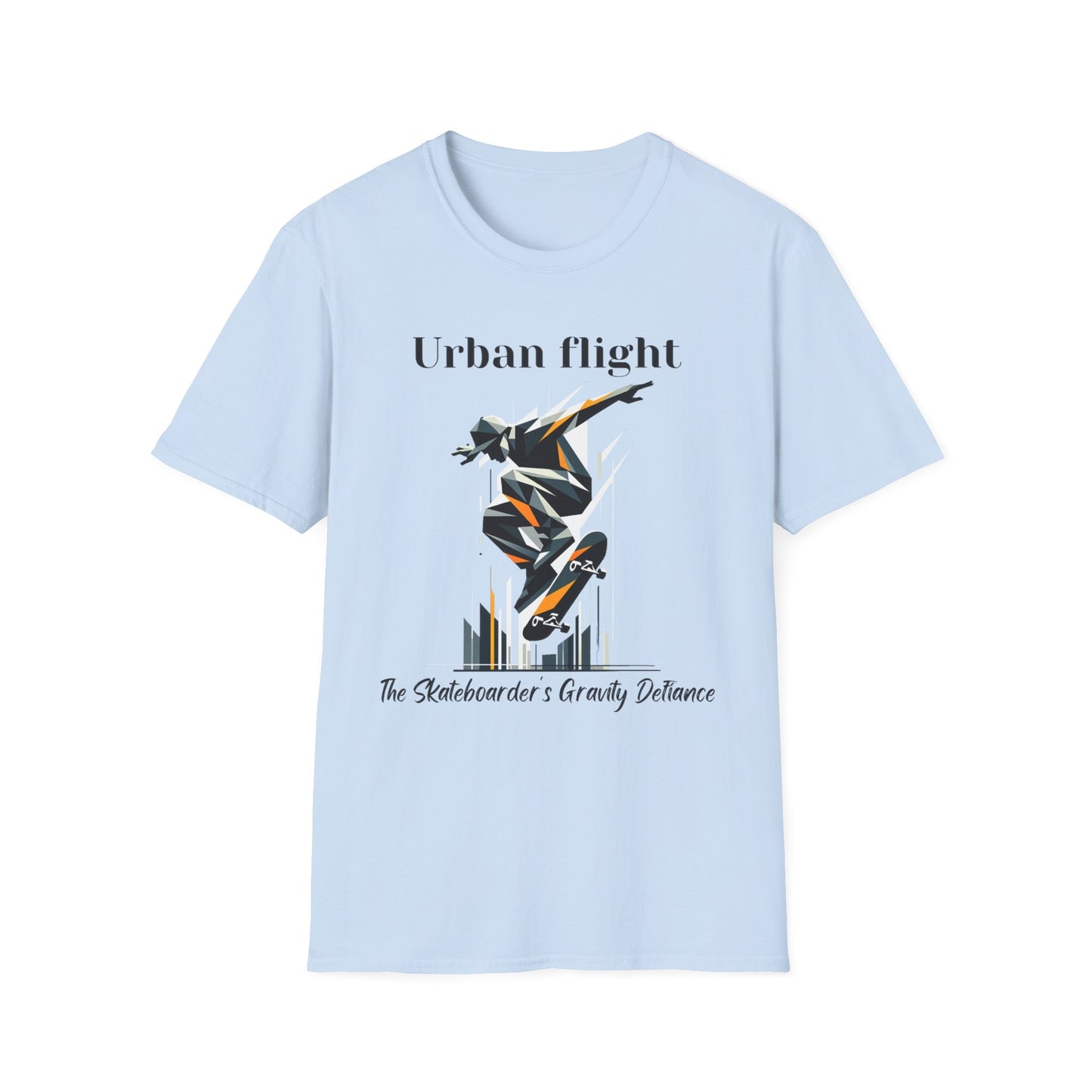 Urban Flight Skateboarding Unisex T-Shirt, Aesthetic Streetwear Tee, Graphic Shirt for Skaters, Casual Wear, Gift for Skate Lovers