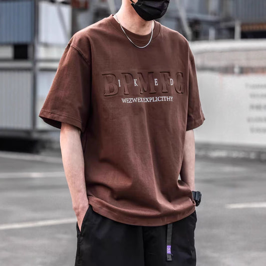 Short Sleeve Men's Simple Printed Top