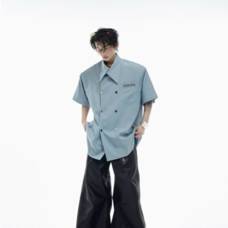 Summer Loose Simple High-end Men's Casual Short-sleeved Shirt