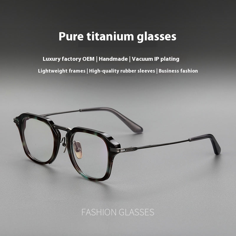 Pure Titanium Glasses Rim Retro Sheet Metal Eyeglass