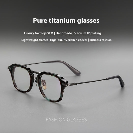 Pure Titanium Glasses Rim Retro Sheet Metal Eyeglass