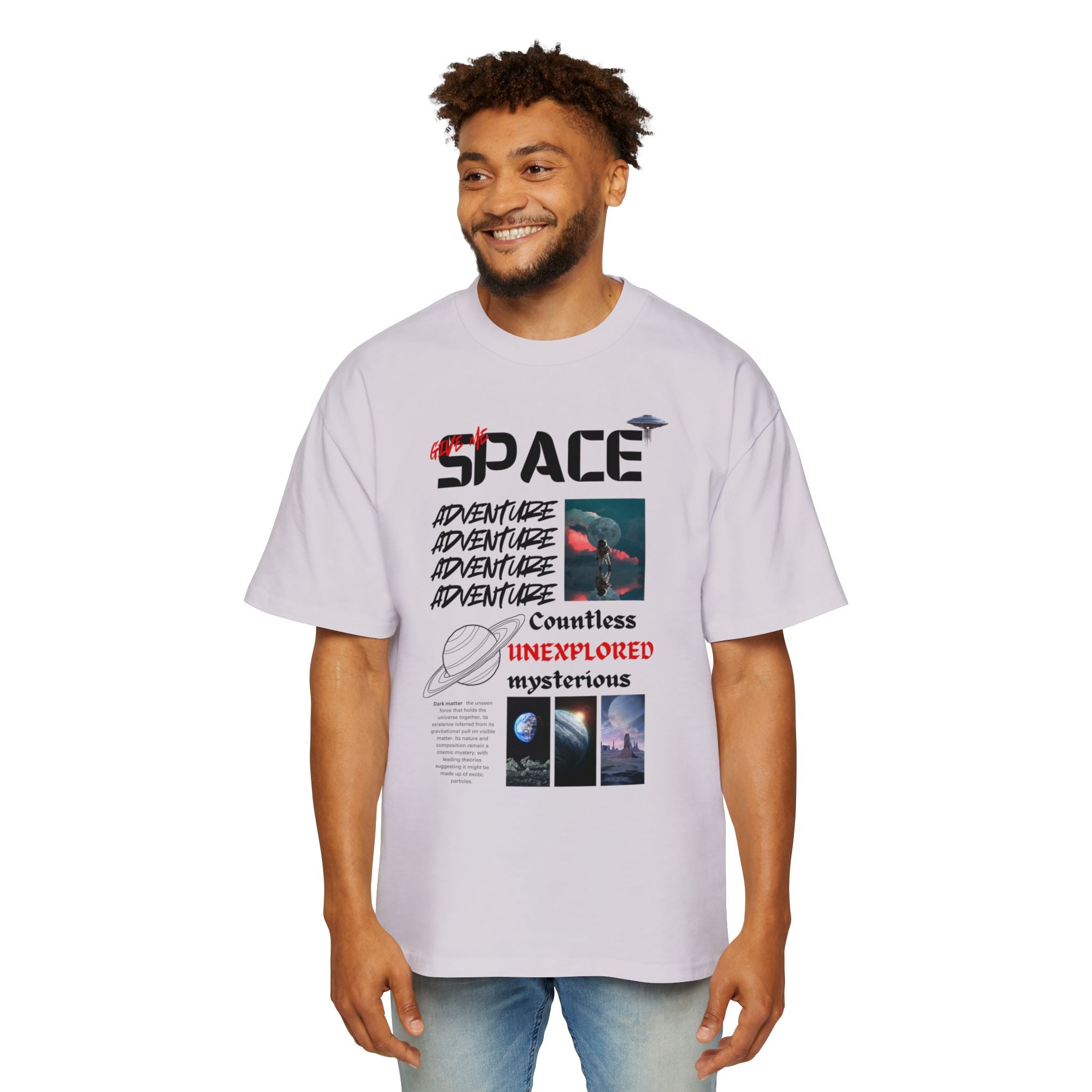 Cosmic Adventure Oversized Tee, Space-themed Shirt, Men's Graphic Tee, Casual Wear, Gift for Space Lovers