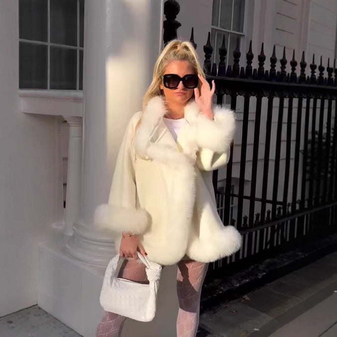 Mao Mao patchwork woolen coat jacket