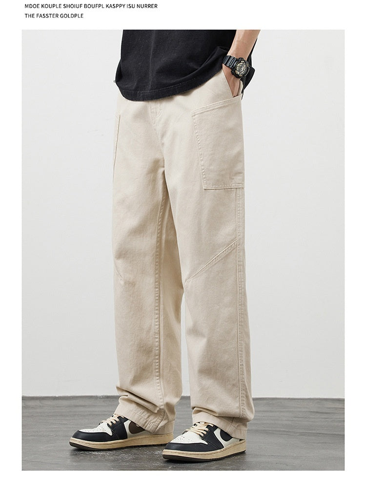 American Casual With Big Pockets Loose Cargo Pants
